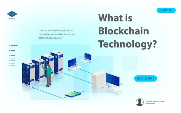 Büyük veri işleme, enerji istasyonu gelecek, veri merkezi, Cryptocurrency ve blockchain izometrik kompozisyon akıllı nesne ve akıllı teknoloji tasarım kavramı. blockchain başlangıç üzerinde çalışmak için.