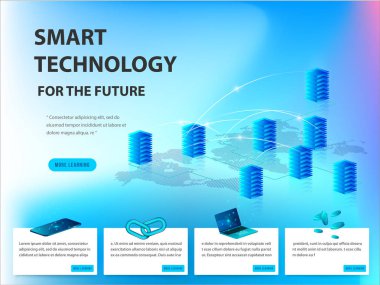 Büyük veri işleme, enerji istasyonu gelecek, veri merkezi, Cryptocurrency ve blockchain izometrik kompozisyon akıllı nesne ve akıllı teknoloji tasarım kavramı. blockchain başlangıç üzerinde çalışmak için.