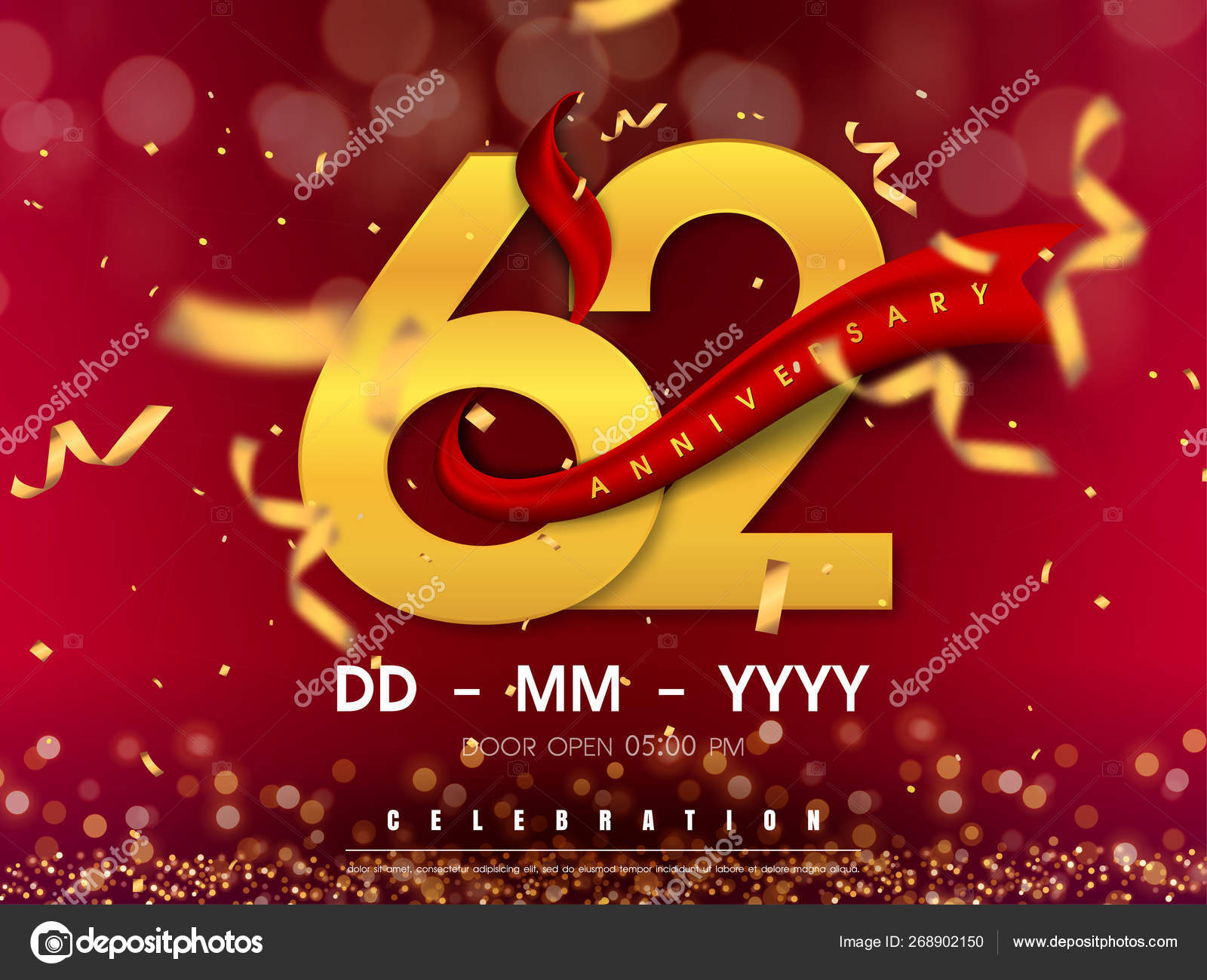 62 Ans Anniversaire Images Vectorielles 62 Ans Anniversaire Vecteurs Libres De Droits Depositphotos