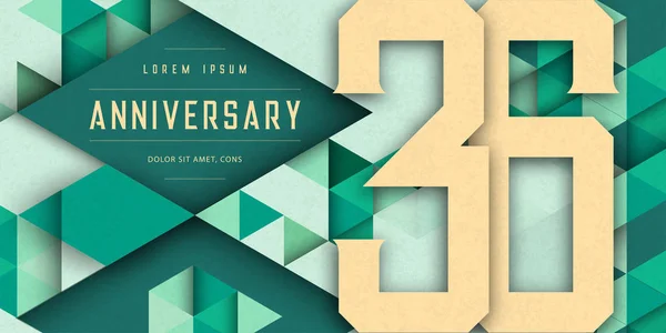 Anniversary emblems celebration logo, 36th birthday vector illus