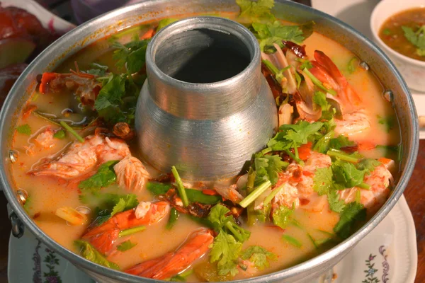 Tom Yum Goong Soupe Épicée Thaïlandaise Crevettes Thaïlande Nourriture — Photo