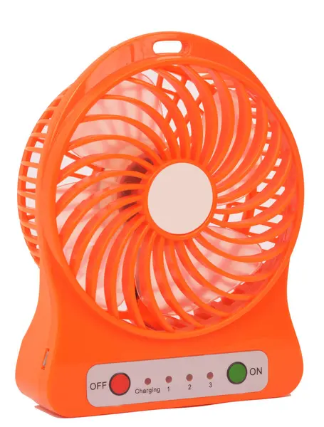 Mini Ventilador Naranja Ventilador Portátil Usb Sobre Fondo Blanco —  Fotos de Stock