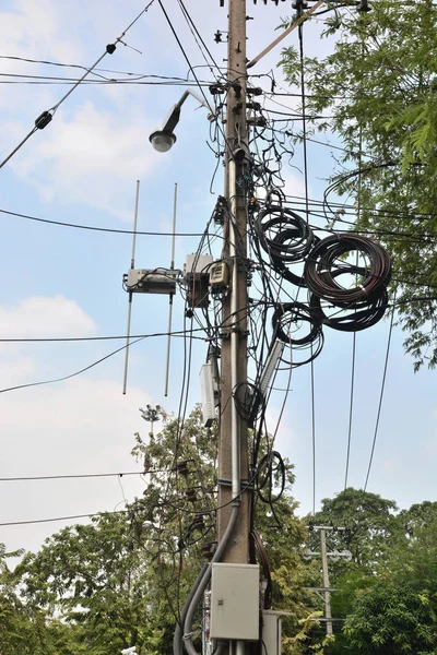 Electrical pole on sky — Stock Photo, Image