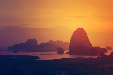 Samed Nang Chee gelen Phang Nga Bay güzel görünümü