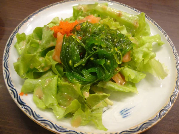 Ensalada Salmón Saludable Plato Tradicional Japonés —  Fotos de Stock