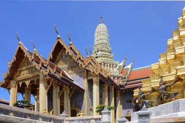 Zümrüt Buda ya da Wat Phra Kaew Tapınağı Corona Virüs Hastalığı zamanında hiç kimse yoktu (COVID-19)