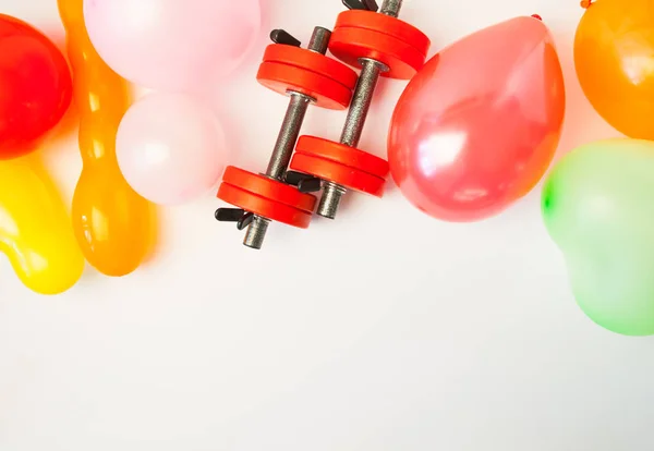 Halter, sağlıklı yaşam ve spor için balon ile kompozisyon