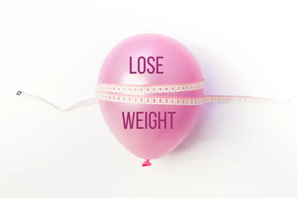 Idee Van Gewichtsverlies Ballon Met Het Meetlint — Stockfoto