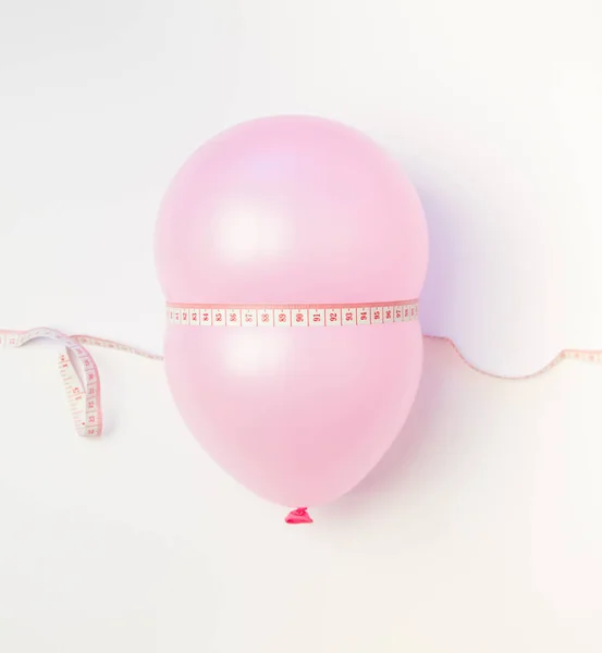 Idee Van Gewichtsverlies Ballon Met Het Meetlint — Stockfoto