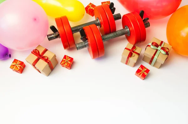Halter, Hediyelik, sağlıklı yaşam ve spor için balon ile kompozisyon