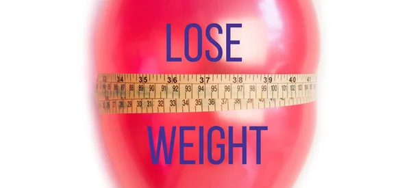 Idee Der Gewichtsabnahme Ballon Mit Maßband Gewichtsverlust — Stockfoto