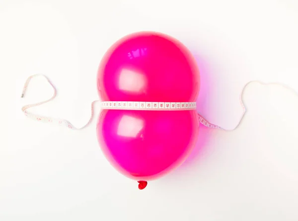 Idee Van Gewichtsverlies Ballon Met Het Meetlint — Stockfoto