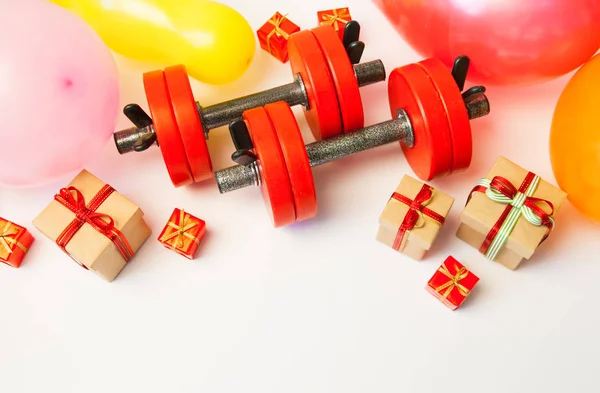 Halter, Hediyelik, sağlıklı yaşam ve spor için balon ile kompozisyon