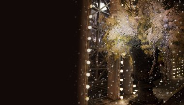 Festival dekorasyon - Noel çelenk ile çiçekli buket 