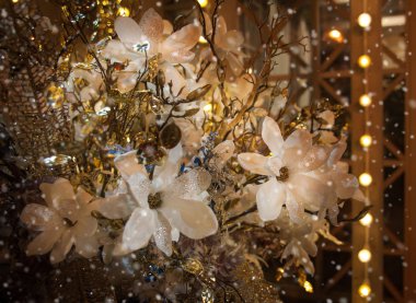 Festival dekorasyon - Noel çelenk ile çiçekli buket 