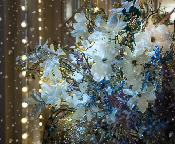 Festival dekorasyon - Noel çelenk ile çiçekli buket 