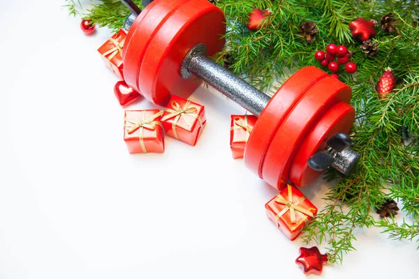 Noel ya da yeni yıl geçmişi. Dambılı kompozisyon