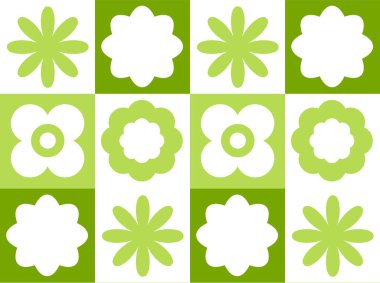 Çiçek Gücü Retro Çiçek Şebekesi Kusursuz Desen ve Paket Kağıdı