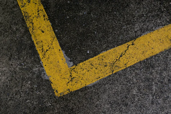 Empty Car Parking Area Made Line Symbol Yellow Dry Concrete — Stock Photo, Image