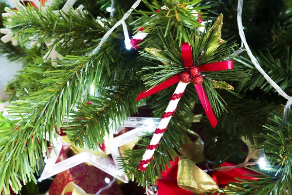 Decoração Bugiganga Árvore Natal Decorada — Fotografia de Stock