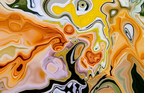 彩色大理石表面 多色大理石图案的混合曲线 抽象模式 — 图库照片