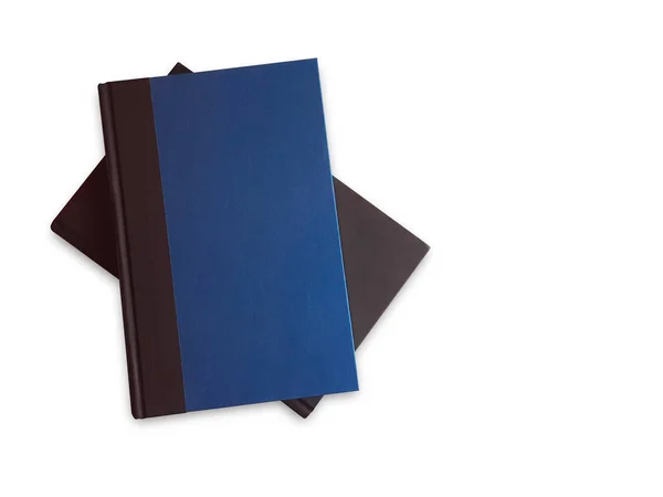 Blue Hardcover Book Stacked White Background Clipping Path — Stock Photo, Image