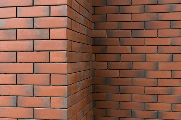 Esquina Textura Pared Ladrillo Rojo Con Espacio Vacío Para Copia — Foto de Stock