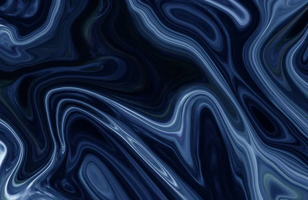 Surface Marbre Coloré Modèle Marbre Bleu Foncé Mélange Courbes Modèle — Photo
