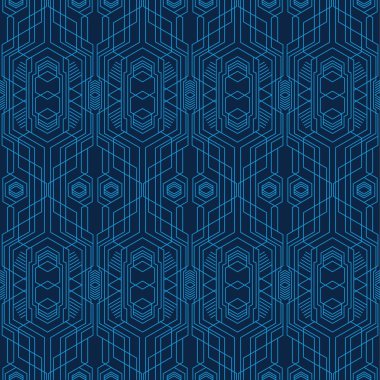 Vektör biçimi, kesintisiz geometrik sayfasındadır. Kesintisiz mavi teknoloji kümesi. Modern Soyut dokular.