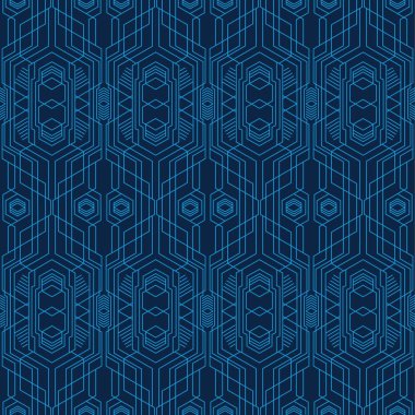 Vektör biçimi, kesintisiz geometrik sayfasındadır. Kesintisiz mavi teknoloji kümesi. Modern Soyut dokular.