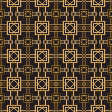 Vektör çizim. Kesintisiz geometrik süsleme sayfasındadır. Şeker sorunsuz kesme bakır renkli çizgiler kümesi. Modern Soyut dokular.