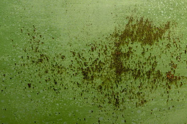 Oude Groene Verf Het Metaal Druppels Van Roest — Stockfoto