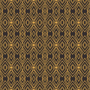 Art Deco dikişsiz lüks geometrik desen. Altın çizgili şekil. Vektör Şık arka plan bırakır. Soyut deniz kabuğu illüstrasyon.