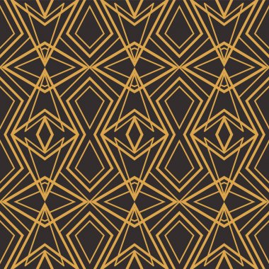 Art Deco dikişsiz lüks geometrik desen. Altın çizgili şekil. Vektör Şık arka plan bırakır. Soyut deniz kabuğu illüstrasyon.