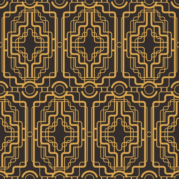 Patrón Geométrico Lujo Sin Costuras Art Deco Forma Forrada Oro — Vector de stock