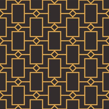 Art Deco dikişsiz lüks geometrik desen. Altın çizgili şekil. Vektör Şık arka plan bırakır. Soyut deniz kabuğu illüstrasyon.
