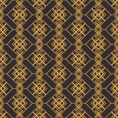 Art Deco dikişsiz lüks geometrik desen. Altın çizgili şekil. Vektör Şık arka plan bırakır. Soyut deniz kabuğu illüstrasyon.