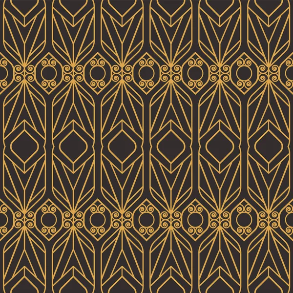 Patrón Geométrico Lujo Sin Costuras Art Deco Forma Forrada Oro — Vector de stock
