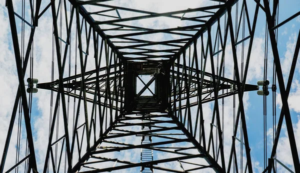 stock image high voltage pole with sky background