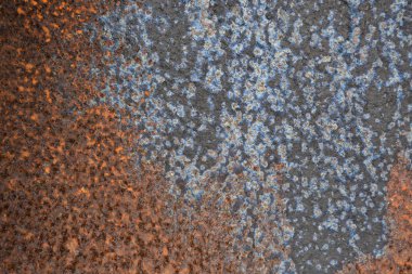 Ağır korozyon lekeleri ile çelik paslı düz doku. makro arka plan. grunge tarzı