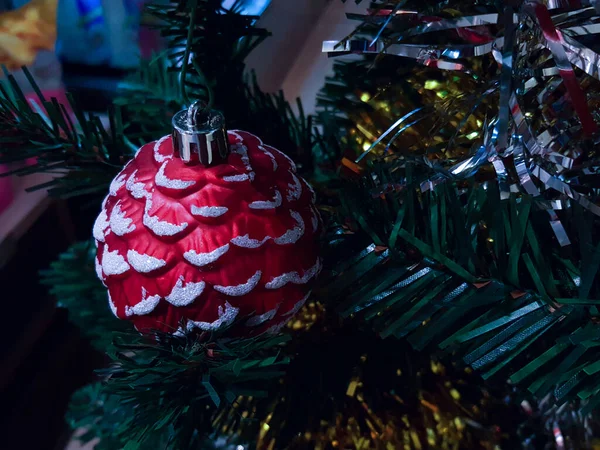 Kerstversiering Takken Van Dennenboom — Stockfoto