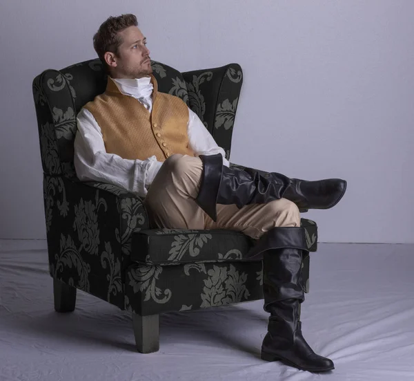 Regency Gentleman Sitting Chair — Stock Photo, Image