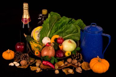 Sonbaharda hasat toplama.