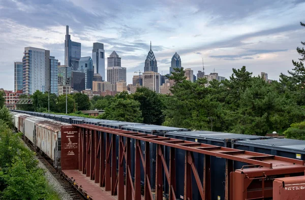 Tåg Och Infrastrukturen Philadelphia Pennsylvania — Stockfoto