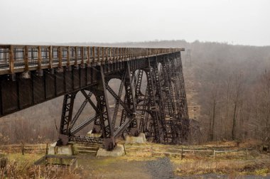 Bir kar fırtınası Kinzua Bridge'de imha.