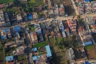 küçük bir kasaba havadan görünümü