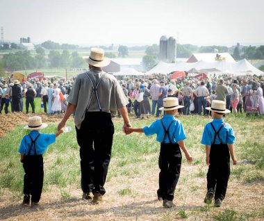 Amish Father and Sons clipart