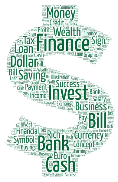 Dollar symbool Word Cloud — Stockfoto