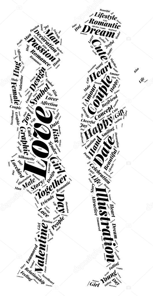 Word Cloud of Young Couple in Love