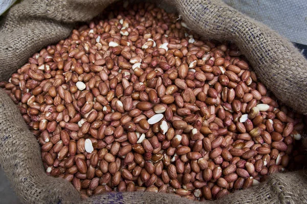 Cacahuètes en Burlap Sack — Photo